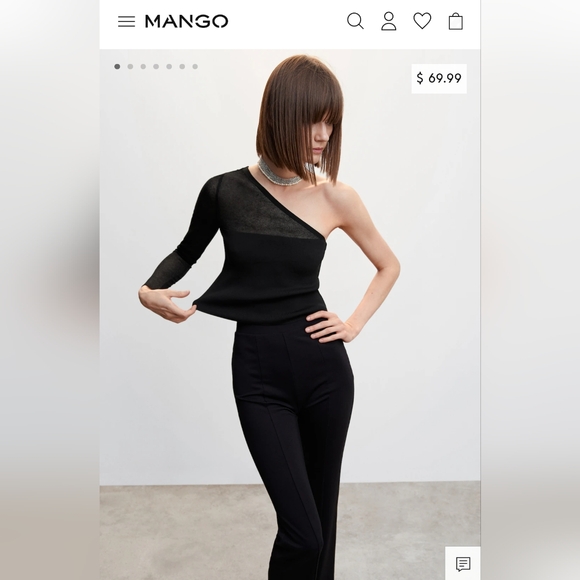 NWOT Mango One Shoulder Top - Picture 2 of 5